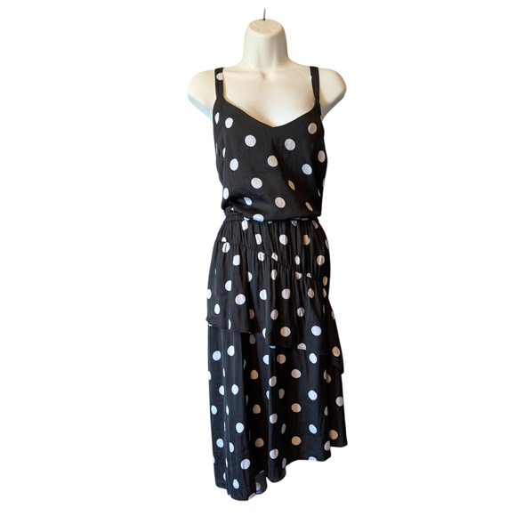 A New Day Black and White Polka Dot  Asymmetrical Ruffle Skirt Dress Sz.XL - Picture 5 of 14